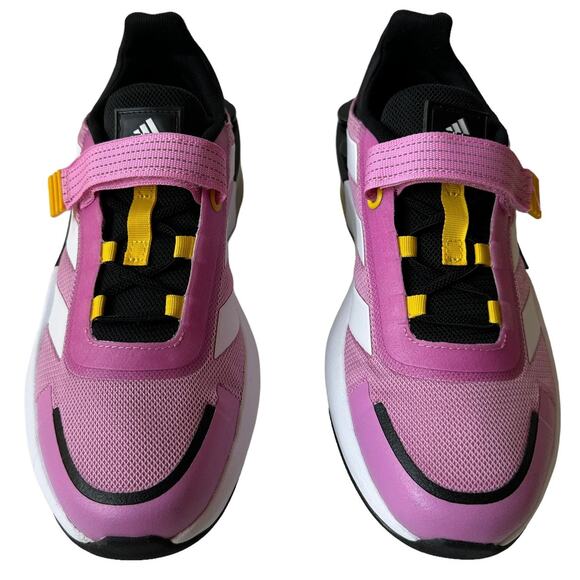 Adidas x Lego Sneakers Tech RNR Elastic Lace Shoes Pink Yellow Youth Size 5.5 38 - Picture 4 of 9